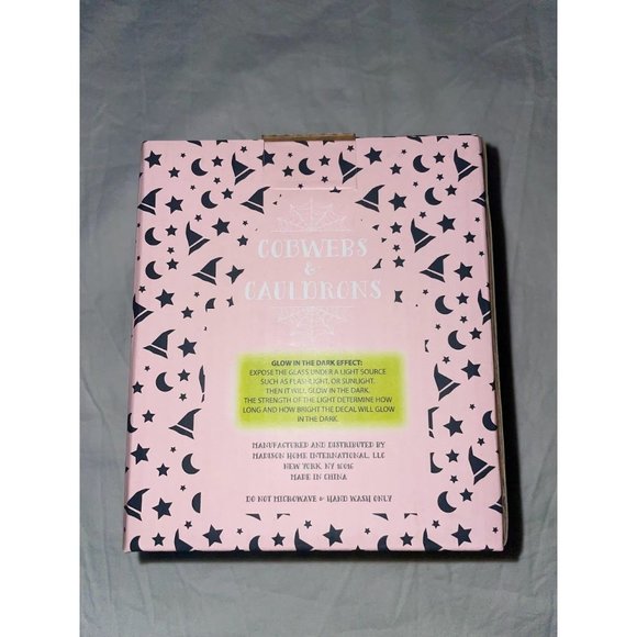 Cobwebs & Cauldrons Hello My Pretties Stemless Wine Glass Halloween Glow in Dark - Picture 2 of 3